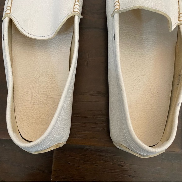 Tod’s white leather driving moccasin loafers men’s size 8 USA size fits 9 - Picture 6 of 9